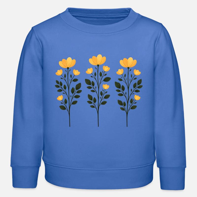 Trois Branches de Fleurs Dorées - Sweat enfant bio Stanley/Stella - carolina blue