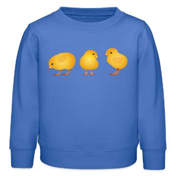 Poussin – Motif mignon du printemps et de Pâques - Sweat enfant bio Stanley/Stella - carolina blue - Devant - AI Model Kid Female (0cm)