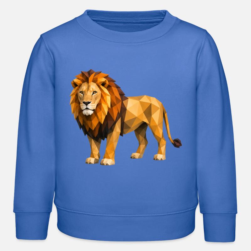 Low Poly Löwe Gelb Orange - Kinder Organic Sweatshirt Mini Changer von Stanley/Stella - carolina Blue