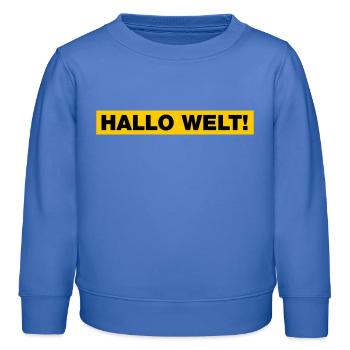 Hallo Welt! - Kinder Organic Sweatshirt Mini Changer von Stanley/Stella - carolina Blue - Vorne - AI Model Kid Female (0cm)