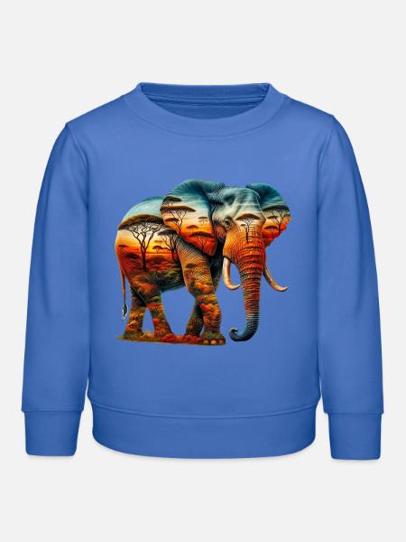 Elefant - Kinder Organic Sweatshirt Mini Changer von Stanley/Stella - carolina Blue