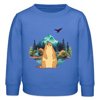 Murmeltier - Kinder Organic Sweatshirt Mini Changer von Stanley/Stella - carolina Blue - Vorne - AI Model Kid Female (0cm)