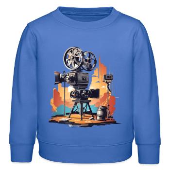 Retro Kamera - Kinder Organic Sweatshirt Mini Changer von Stanley/Stella - carolina Blue - Vorne - AI Model Kid Female (0cm)