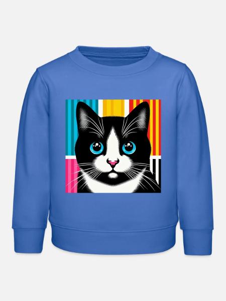 Katze - Kinder Organic Sweatshirt Mini Changer von Stanley/Stella - carolina Blue