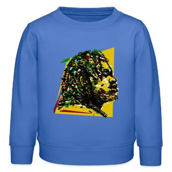 Jamaïque Reggae Rasta Rastafarian Music Reggaeton Jah - Sweat enfant bio Stanley/Stella - carolina blue - Devant - AI Model Kid Female (0cm)