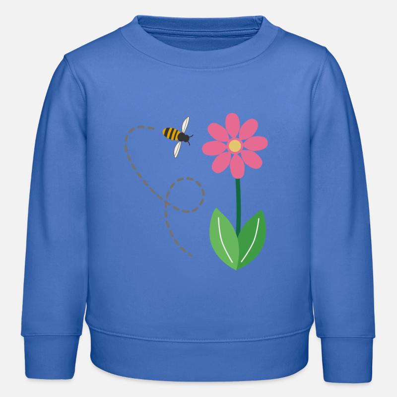 La Fleur et l'abeille - Sweat enfant bio Stanley/Stella - carolina blue