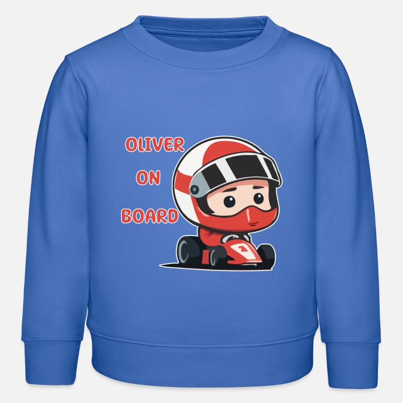Oliver à bord - Sweat enfant bio Stanley/Stella - carolina blue