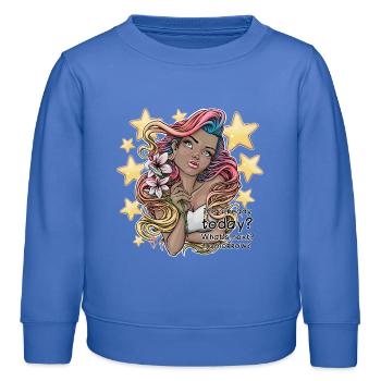 Skurriler Träumer mit floralem Akzent - Kinder Organic Sweatshirt Mini Changer von Stanley/Stella - carolina Blue - Vorne - AI Model Kid Female (0cm)