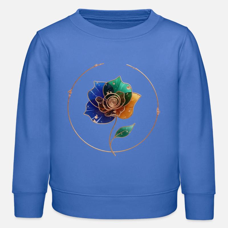 Bague Fleur Jeu de Couleur - Sweat enfant bio Stanley/Stella - carolina blue