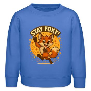 Illustration du renard Stay Foxy - Sweat enfant bio Stanley/Stella - carolina blue - Devant - AI Model Kid Female (0cm)