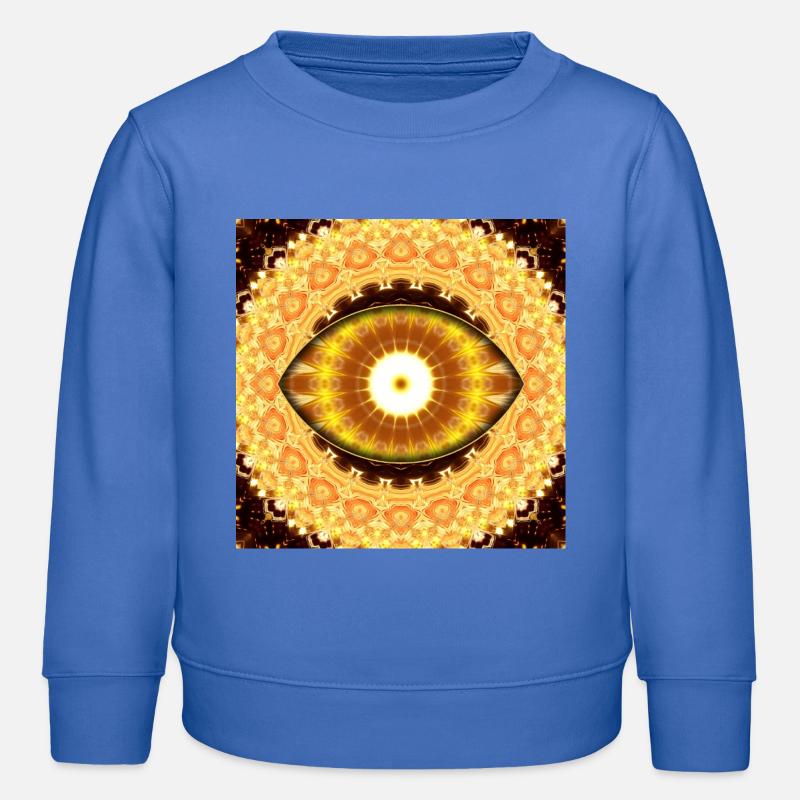 Rayons Mandala Œil de Soleil - Sweat enfant bio Stanley/Stella - carolina blue