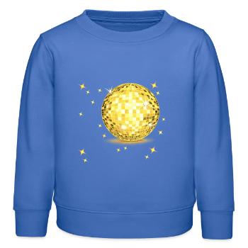 Goldenes Disco-Ball Glanz - Kinder Organic Sweatshirt Mini Changer von Stanley/Stella - carolina Blue - Vorne - AI Model Kid Female (0cm)