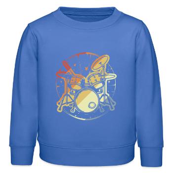 Drumset Vintage Look - Kinder Organic Sweatshirt Mini Changer von Stanley/Stella - carolina Blue - Vorne - AI Model Kid Female (0cm)