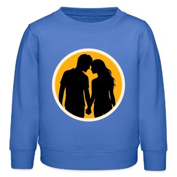 Couple Silhouette Amour Romance Petit ami de la Saint-Valentin - Sweat enfant bio Stanley/Stella - carolina blue - Devant - AI Model Kid Female (0cm)