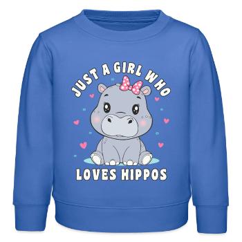 Just A Girl Who Loves Hippos Niedliches Nilpferd - Kinder Organic Sweatshirt Mini Changer von Stanley/Stella - carolina Blue - Vorne - AI Model Kid Female (0cm)