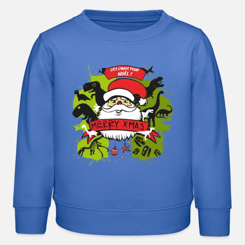 NOEL MERRY XMAS DINOSAURS - Sweat enfant bio Stanley/Stella - carolina blue