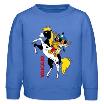 Yakari und Regenbogen - Kinder Organic Sweatshirt Mini Changer von Stanley/Stella - carolina Blue - Vorne - AI Model Kid Female (0cm)