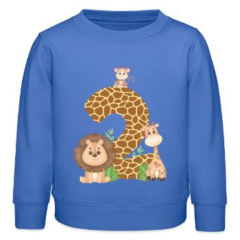 2. Geburtstag Dschungeltiere Giraffe Löwe Affe - Kinder Organic Sweatshirt Mini Changer von Stanley/Stella - carolina Blue - Vorne - AI Model Kid Female (0cm)