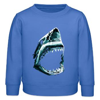 Hai mit aufgerissenem Maul - Kinder Organic Sweatshirt Mini Changer von Stanley/Stella - carolina Blue - Vorne - AI Model Kid Female (0cm)