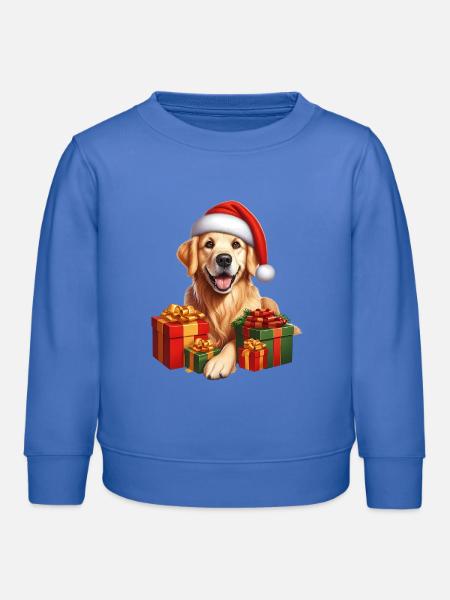 Weihnachtshund mit Geschenken - Kinder Organic Sweatshirt Mini Changer von Stanley/Stella - carolina Blue