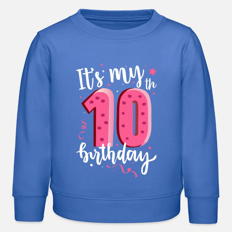 C’est mon 10e anniversaire - Sweat enfant bio Stanley/Stella - carolina blue