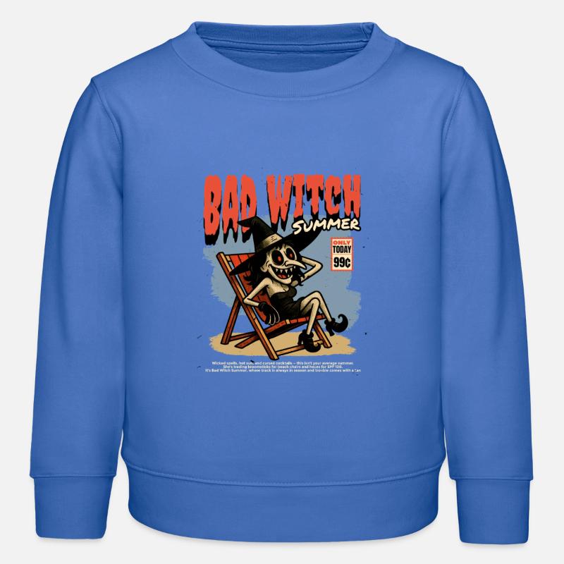 Crâne Sorcière dans Vampire d’été - Sweat enfant bio Stanley/Stella - carolina blue