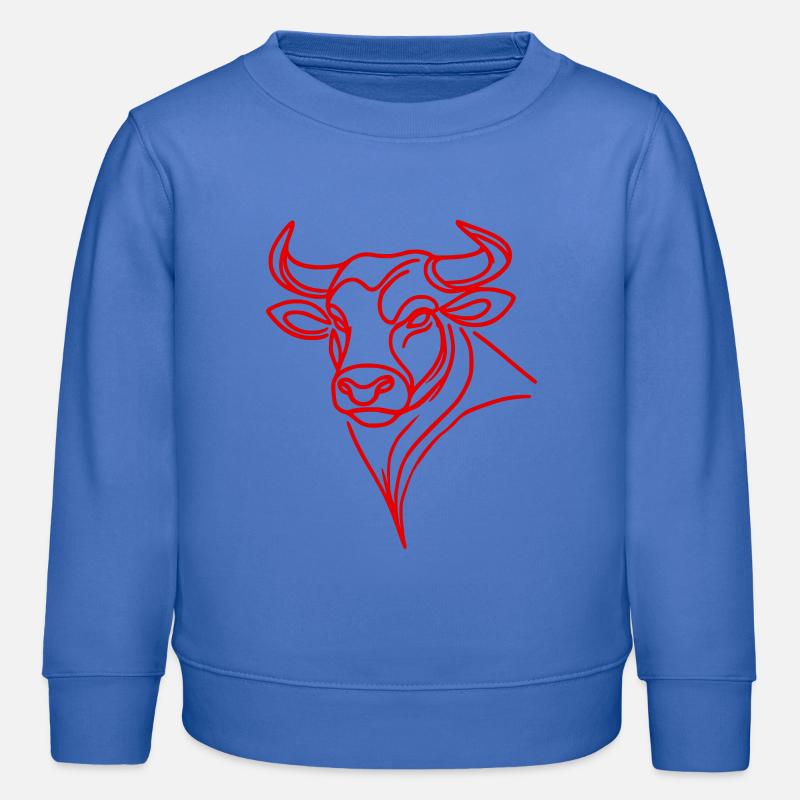 Stier rot - Kinder Organic Sweatshirt Mini Changer von Stanley/Stella - carolina Blue