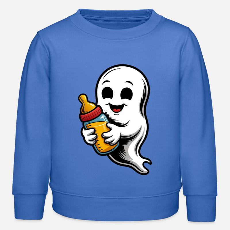 Fantôme mignon avec biberon - Sweat enfant bio Stanley/Stella - carolina blue