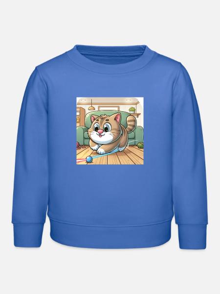 Verspielte Katze im Heim - Kinder Organic Sweatshirt Mini Changer von Stanley/Stella - carolina Blue