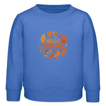 Herbstlaub Begrüßung auf Kleidung - Kinder Organic Sweatshirt Mini Changer von Stanley/Stella - carolina Blue - Vorne - AI Model Kid Female (0cm)