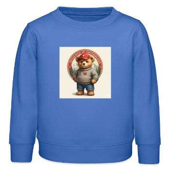 Schweizer Bär mit I Love Switzerland - Kinder Organic Sweatshirt Mini Changer von Stanley/Stella - carolina Blue - Vorne - AI Model Kid Female (0cm)
