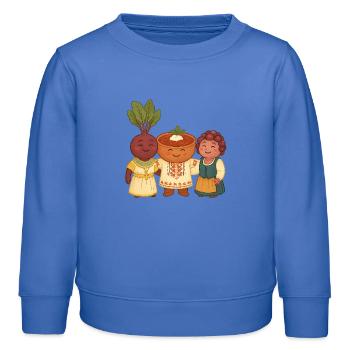 Betterave, bortsch et salade - Sweat enfant bio Stanley/Stella - carolina blue - Devant - AI Model Kid Female (0cm)