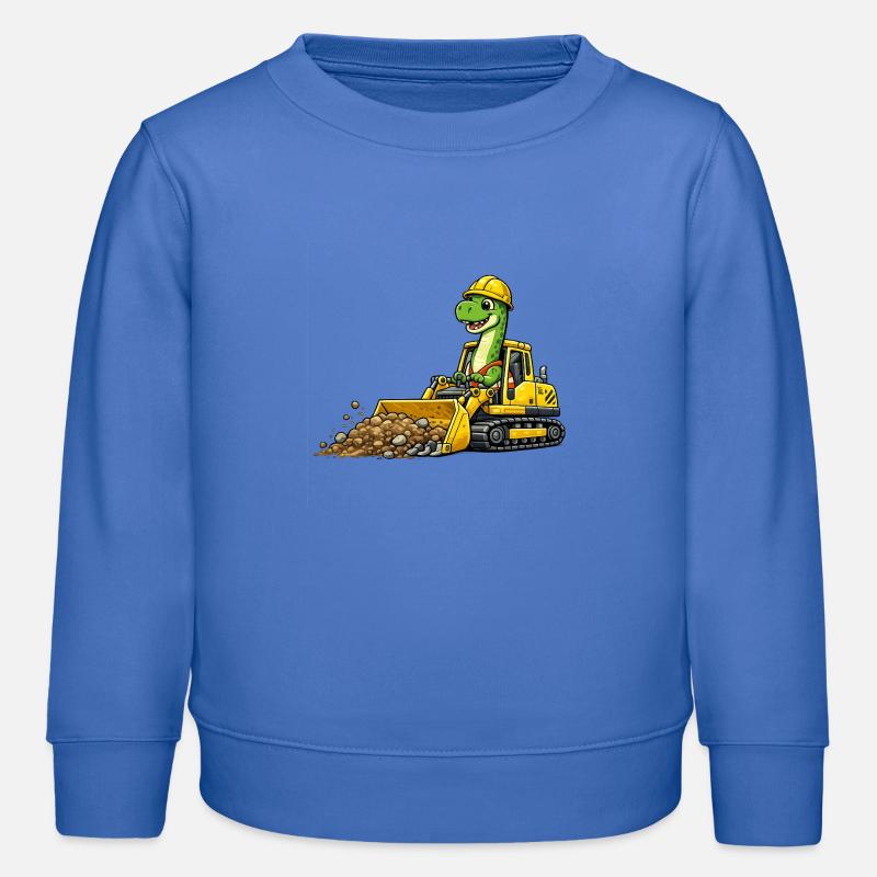 Dino Construction Worker Bulldozer - Kids Organic Sweatshirt by Stanley/Stella - carolina blue