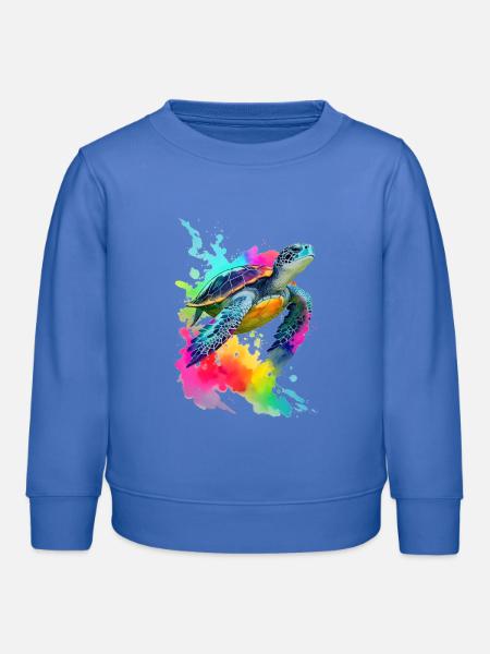 Meeresschildkröte - Kinder Organic Sweatshirt Mini Changer von Stanley/Stella - carolina Blue