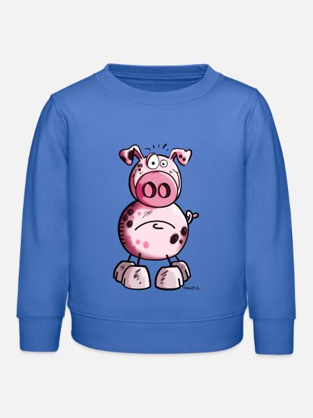 Lustiges Schwein - Kinder Organic Sweatshirt Mini Changer von Stanley/Stella - carolina Blue