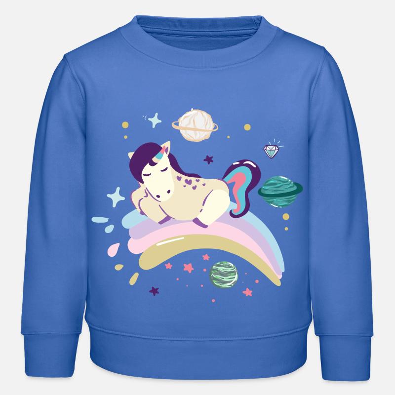 Cosmic Dream Einhorn auf Regenbogen - Kinder Organic Sweatshirt Mini Changer von Stanley/Stella - carolina Blue