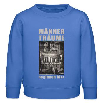 Männerträume Werkstatt Motiv - Kinder Organic Sweatshirt Mini Changer von Stanley/Stella - carolina Blue - Vorne - AI Model Kid Female (0cm)