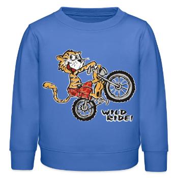 Tigre sauvage - Sweat enfant bio Stanley/Stella - carolina blue - Devant - AI Model Kid Female (0cm)