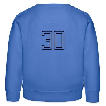 Numéro 30 (Style Université) - Sweat enfant bio Stanley/Stella - carolina blue - Dos - AI Model Kid Female (0cm)