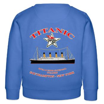 TITANIC COLLECTION kreiert Louis RUNEMBERG © Adagp - Kinder Organic Sweatshirt Mini Changer von Stanley/Stella - carolina Blue - Hinten - AI Model Kid Female (0cm)