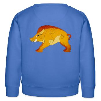 Sanglier Gaulois - Sweat enfant bio Stanley/Stella - carolina blue - Dos - AI Model Kid Female (0cm)