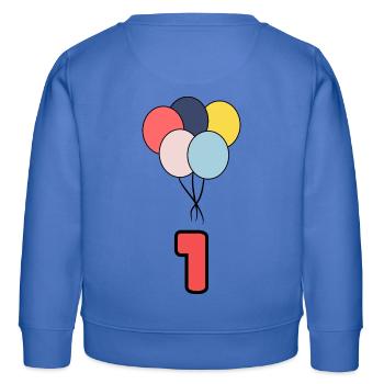 1. 1 JAHR. 1-JÄHRIGES JUBILÄUM. GEBURTSTAG 1 JAHR - Kinder Organic Sweatshirt Mini Changer von Stanley/Stella - carolina Blue - Hinten - AI Model Kid Female (0cm)