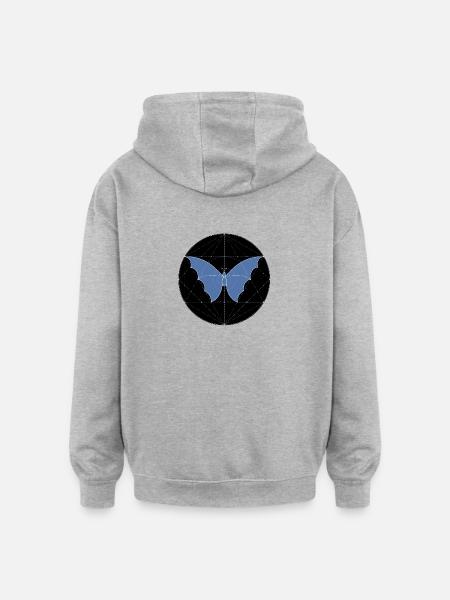 Sacred Geometry Butterfly - Oversized Unisex Hoodie - heather grey