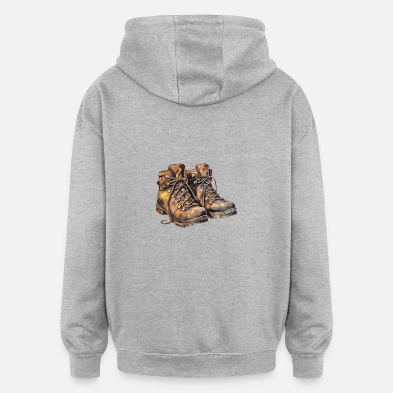 Chaussures de randonnée - Sweat à capuche oversize unisexe - gris chiné