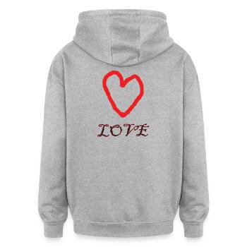 Love for everyone - Oversized Unisex Hoodie - heather grey - Back - Noah (186cm)