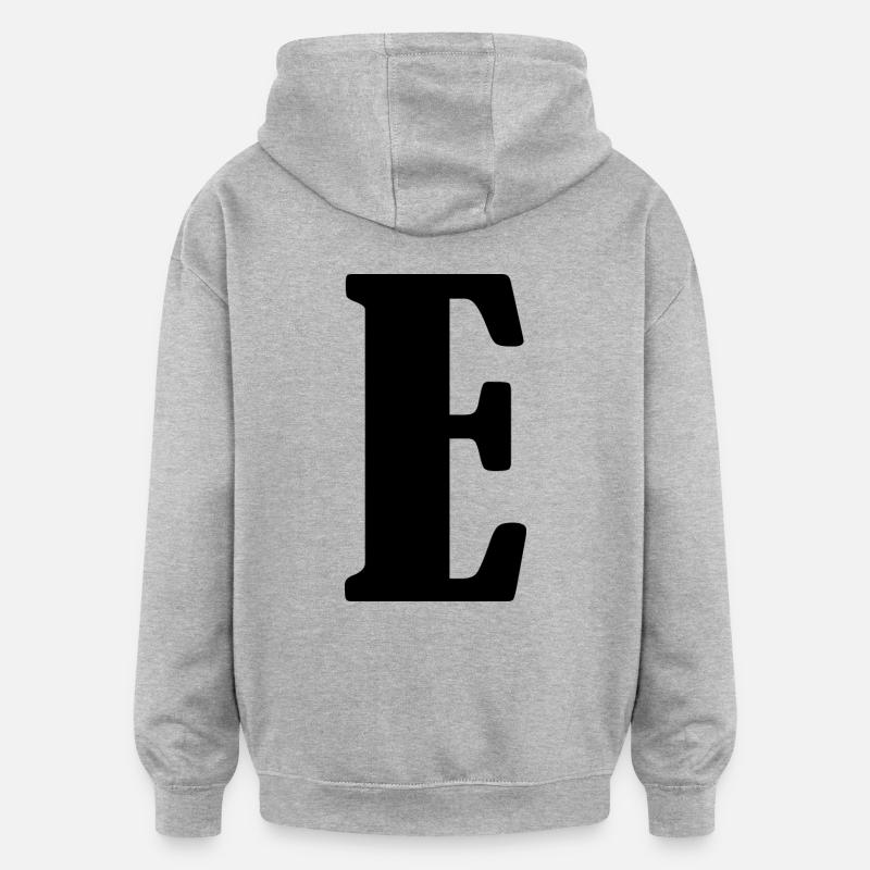 E - Sweat à capuche oversize unisexe - gris chiné