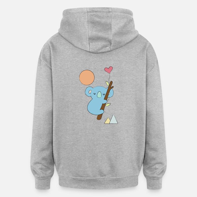 Koala mit Herz - Geschenkidee - Geschenk - Oversized Unisex Hoodie - Grau meliert