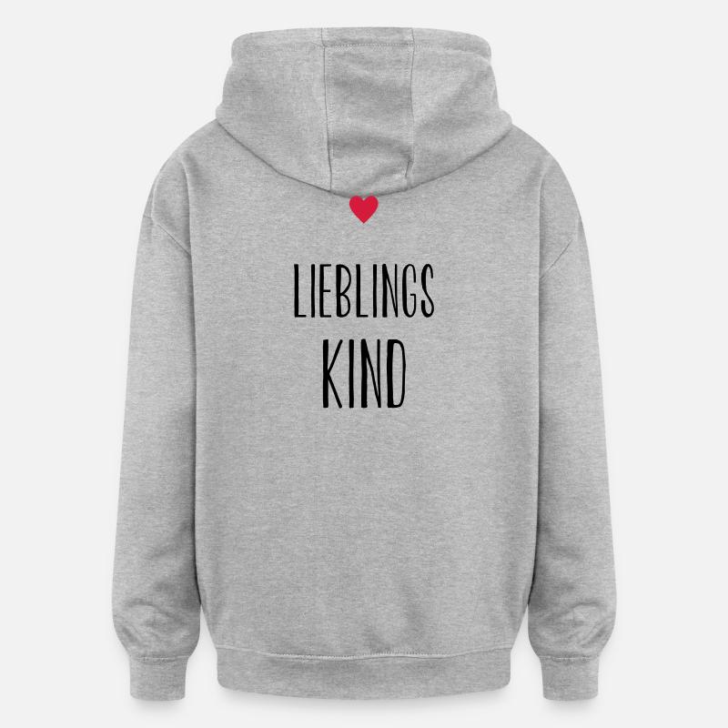 Kind Lieblingskind Herz Geschenk Geschenkidee - Oversized Unisex Hoodie - Grau meliert