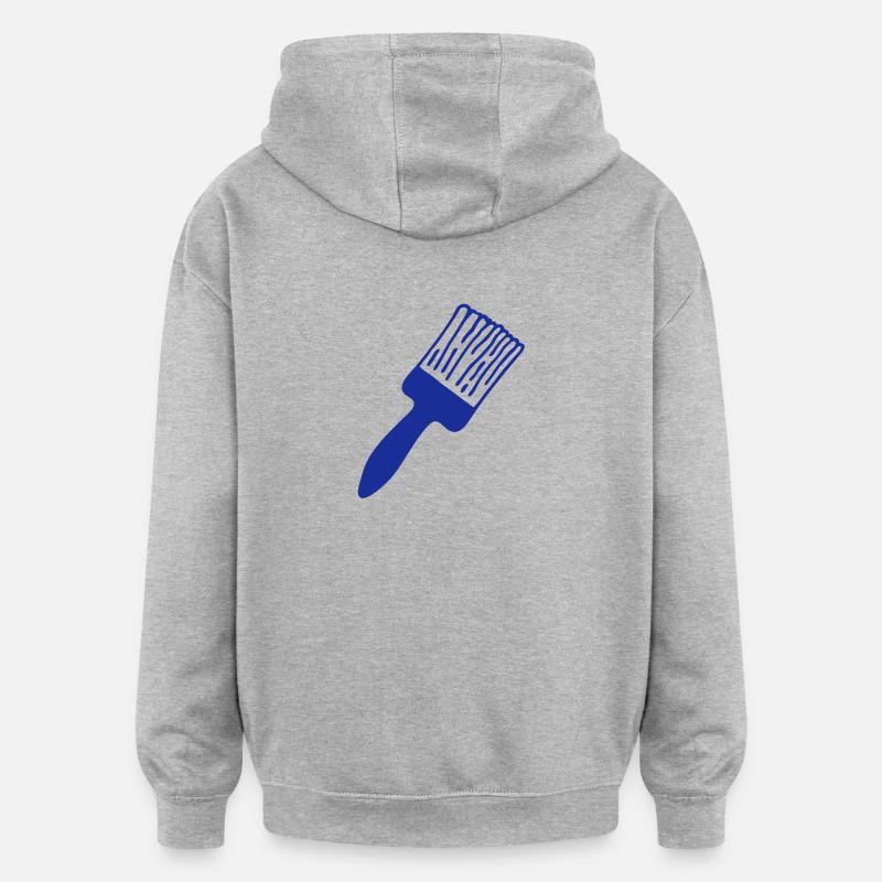Pinsel - Sweat à capuche oversize unisexe - gris chiné