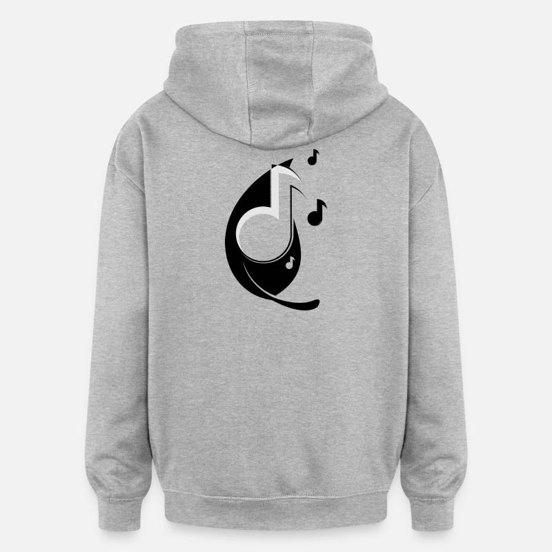 Blatt Noten - Oversized Unisex Hoodie - Grau meliert